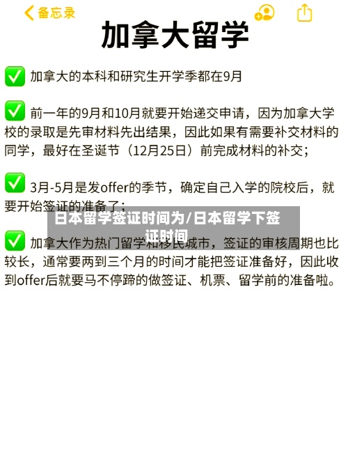 日本留学签证时间为/日本留学下签证时间
