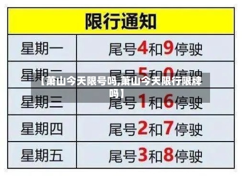 【萧山今天限号吗,萧山今天限行限牌吗】