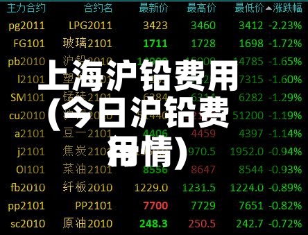 上海沪铅费用(今日沪铅费用行情)