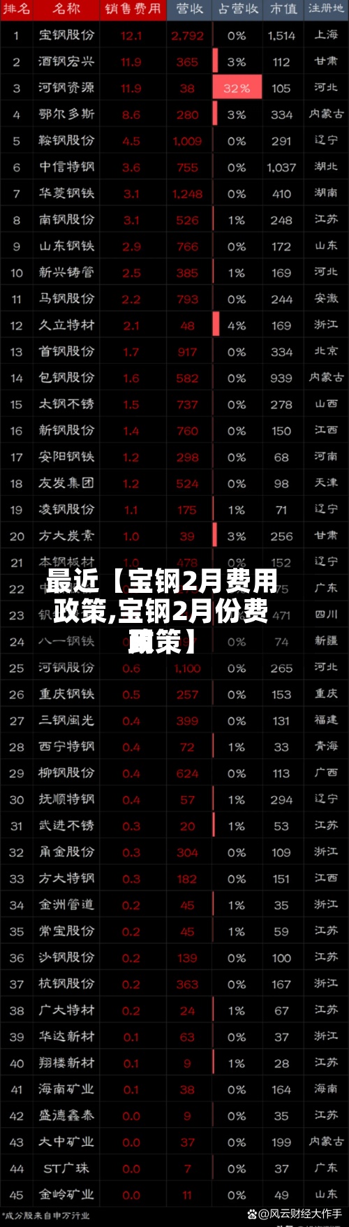 最近【宝钢2月费用政策,宝钢2月份费用政策】-第2张图片