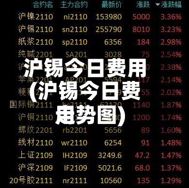 沪锡今日费用(沪锡今日费用走势图)