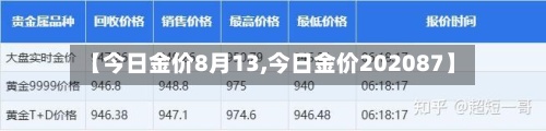 【今日金价8月13,今日金价202087】