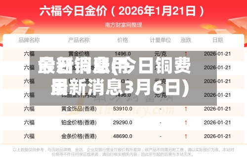 今日铜费用
最新消息(今日铜费用
最新消息3月6日)-第2张图片