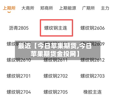 最近【今日苹果期货,今日苹果期货金投网】
