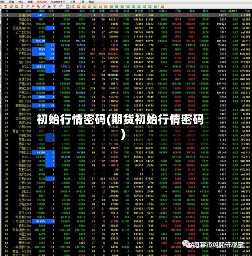 初始行情密码(期货初始行情密码)