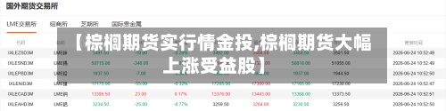 【棕榈期货实行情金投,棕榈期货大幅上涨受益股】