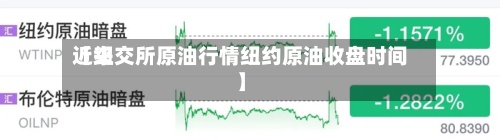 近来【纽交所原油行情纽约原油收盘时间】