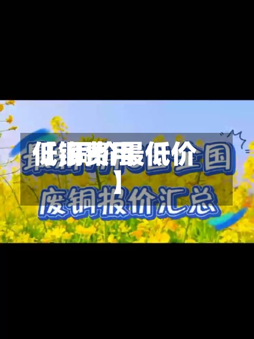 【铜费用低,铜价最低价】-第2张图片