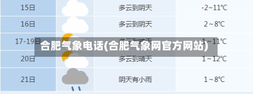 合肥气象电话(合肥气象网官方网站)