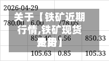 关于【铁矿近期行情,铁矿现货费用走势】-第3张图片