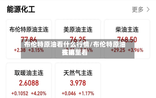 布伦特原油看什么行情/布伦特原油费用在哪里看-第3张图片