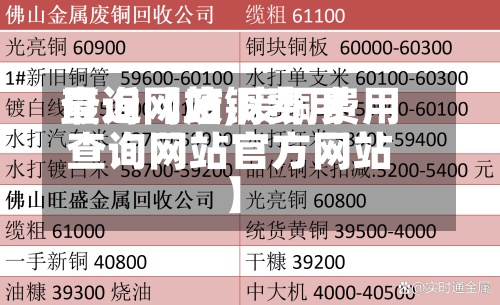 最近【废铜费用查询网站,废铜费用查询网站官方网站】