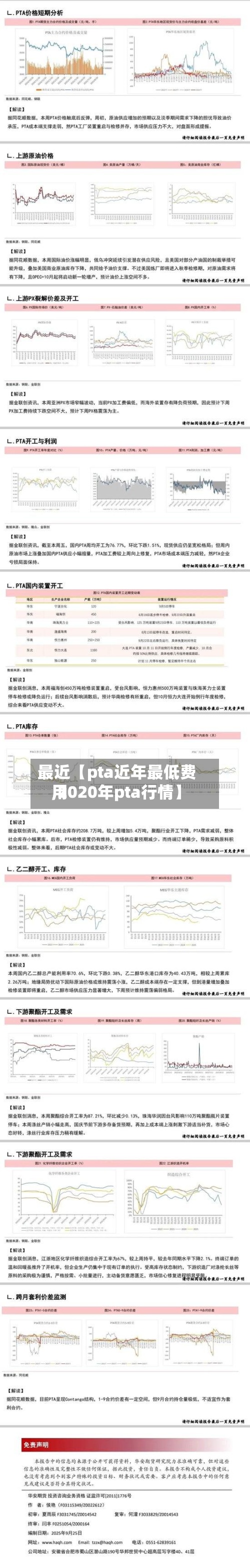 最近【pta近年最低费用,2020年pta行情】