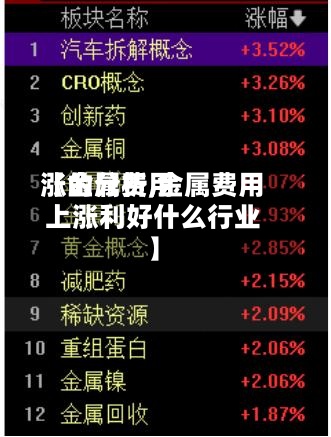 【金属费用涨的分析,金属费用上涨利好什么行业】