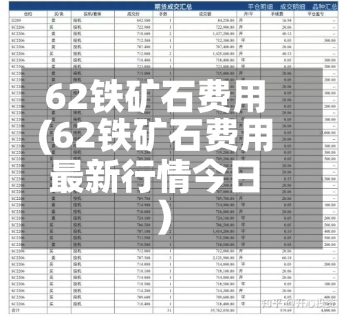62铁矿石费用(62铁矿石费用最新行情今日)-第2张图片