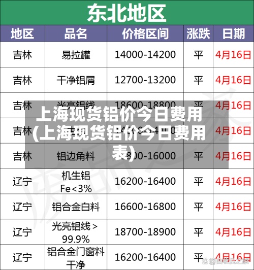 上海现货铝价今日费用(上海现货铝价今日费用表)