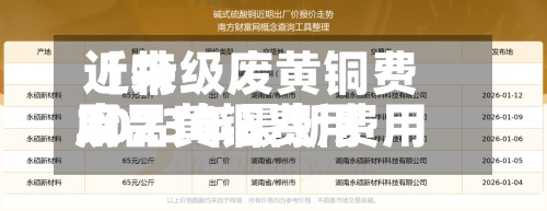 近来【特级废黄铜费用废品黄铜费用2023年最新费用】-第2张图片
