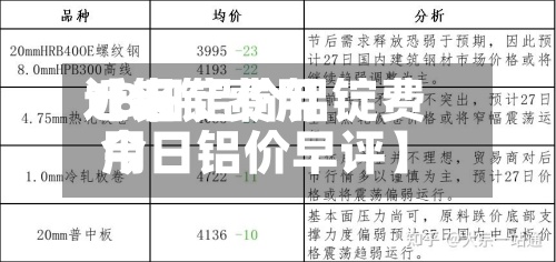 近来【铝锭费用18日铝价铝锭费用今日铝价早评】-第2张图片