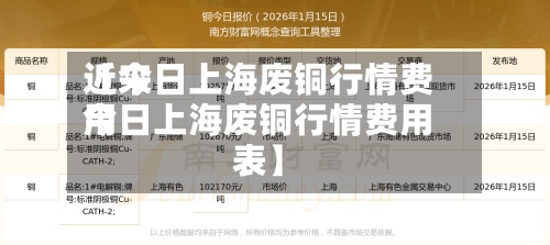 近来【今日上海废铜行情费用今日上海废铜行情费用表】-第2张图片