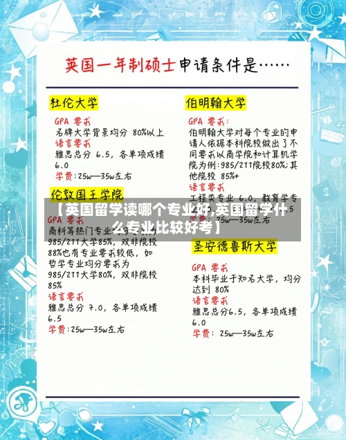 【英国留学读哪个专业好,英国留学什么专业比较好考】-第3张图片