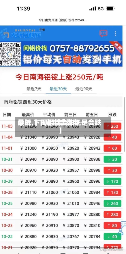 最近【下周铝锭费用分析,下周铝锭会涨还是会跌】-第3张图片