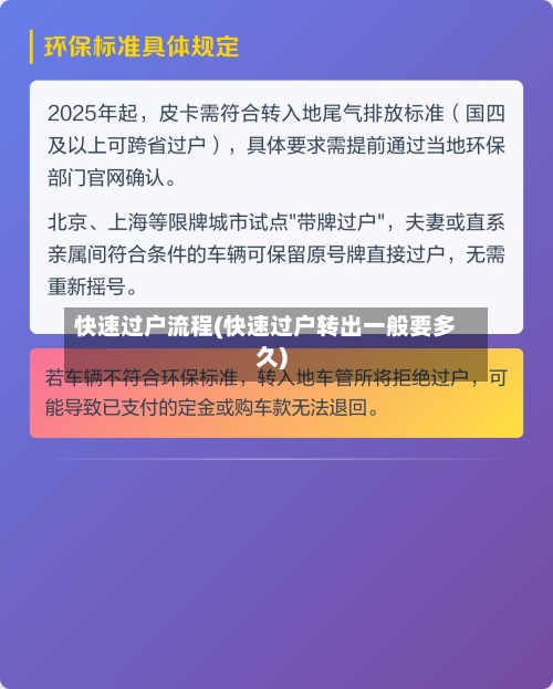 快速过户流程(快速过户转出一般要多久)