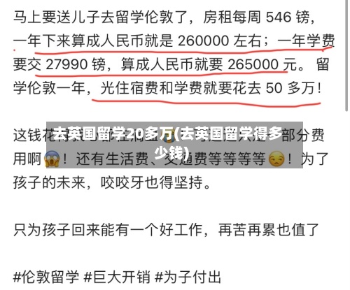 去英国留学20多万(去英国留学得多少钱)-第3张图片