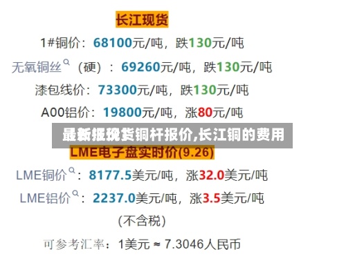 【长江现货铜杆报价,长江铜的费用最新报价】