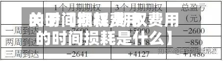 关于【期权费用的时间损耗,期权费用的时间损耗是什么】