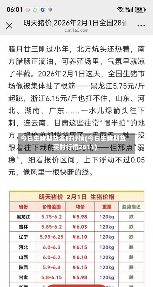 今日生猪期货实时行情(今日生猪期货实时行情2611)