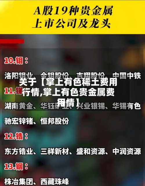 关于【掌上有色稀土费用行情,掌上有色贵金属费用行情】-第3张图片