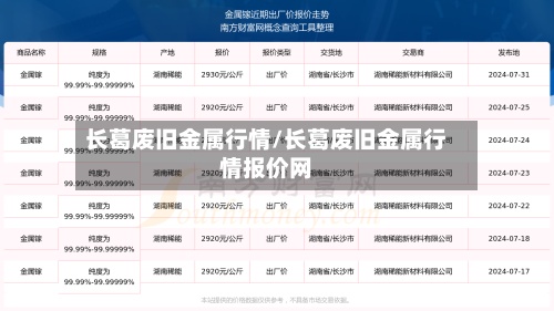 长葛废旧金属行情/长葛废旧金属行情报价网