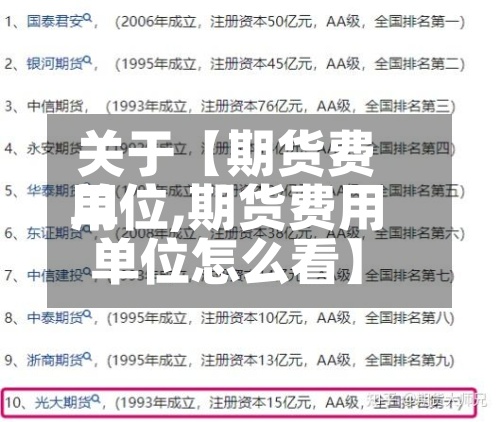 关于【期货费用单位,期货费用单位怎么看】-第2张图片