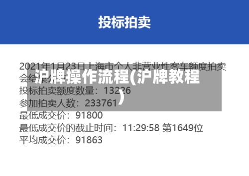 沪牌操作流程(沪牌教程)-第3张图片