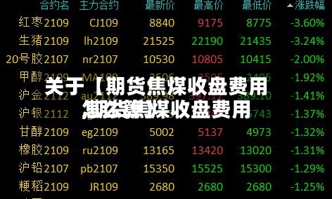 关于【期货焦煤收盘费用,期货焦煤收盘费用怎么算】