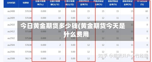 今日黄金期货多少钱(黄金期货今天是什么费用)-第2张图片