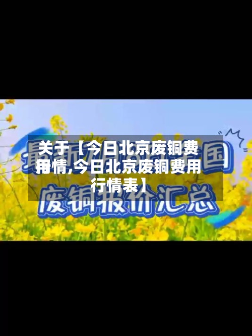 关于【今日北京废铜费用行情,今日北京废铜费用行情表】