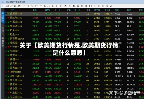 关于【欧美期货行情是,欧美期货行情是什么意思】-第2张图片
