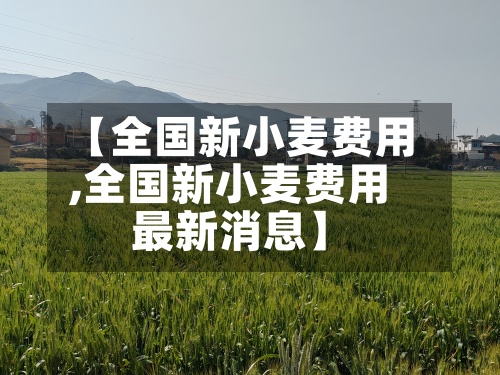 【全国新小麦费用,全国新小麦费用最新消息】-第2张图片