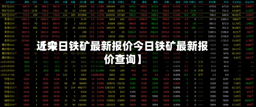 近来【今日铁矿最新报价今日铁矿最新报价查询】