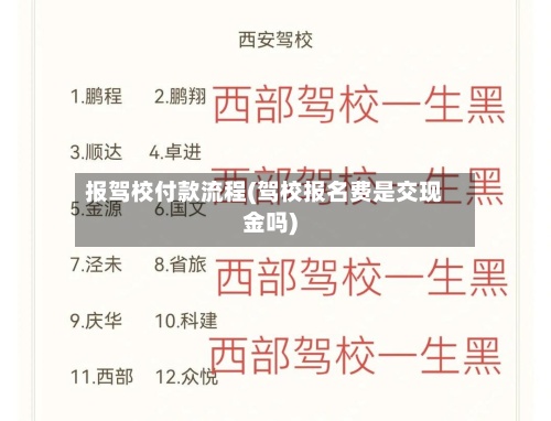 报驾校付款流程(驾校报名费是交现金吗)