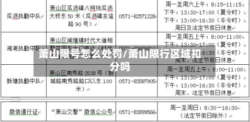 萧山限号怎么处罚/萧山限行区域扣分吗-第2张图片