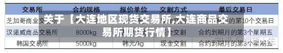 关于【大连地区现货交易所,大连商品交易所期货行情】