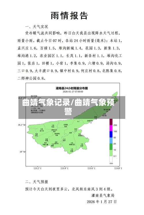 曲靖气象记录/曲靖气象预警