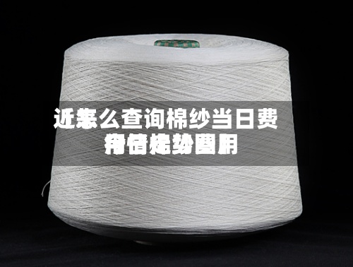 近来【怎么查询棉纱当日费用今日棉纱费用行情走势图】