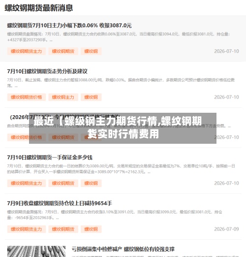 最近【螺级钢主力期货行情,螺纹钢期货实时行情费用】-第3张图片