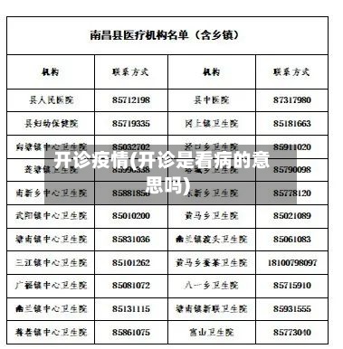开诊疫情(开诊是看病的意思吗)-第3张图片