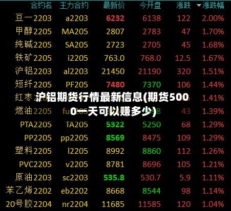 沪铝期货行情最新信息(期货5000一天可以赚多少)
