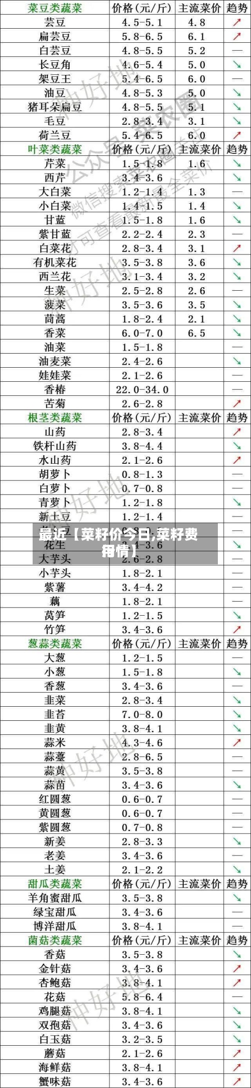 最近【菜籽价今日,菜籽费用行情】