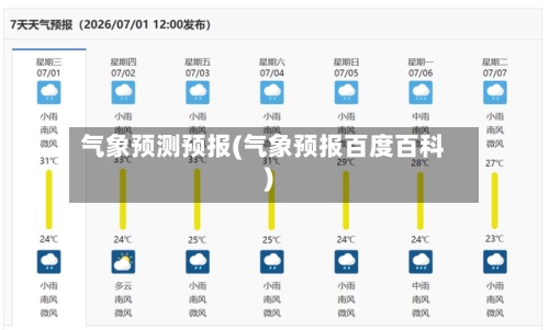 气象预测预报(气象预报百度百科)